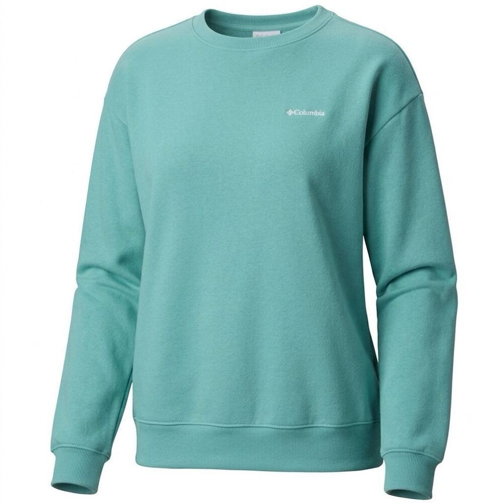 #420. Columbia OVERSIZED NWT Teal Aldermore Long Sleeve Crewneck Sweater - Picture 2 of 4